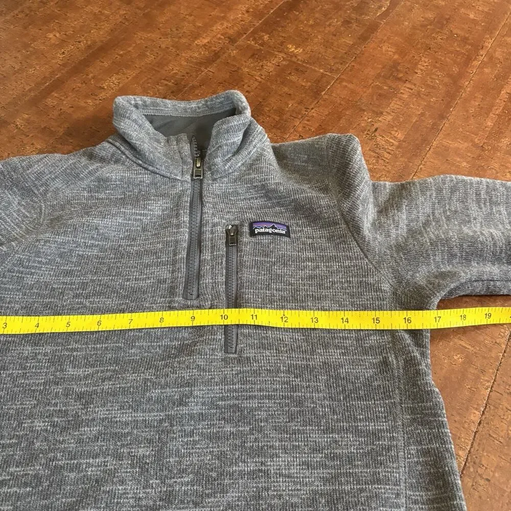 Patagonia Better Sweater Boys Medium 10 Gray Fleece Jacket 1/4 Zip Outdoor